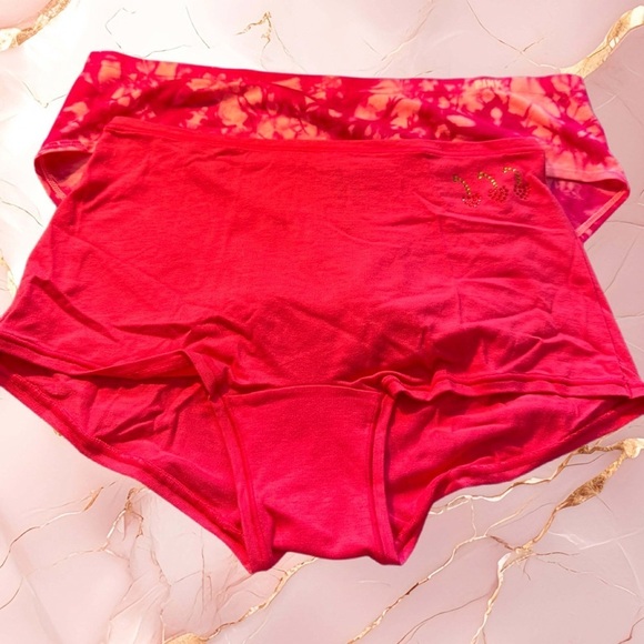 NWT 2 PAIRS VARIETY OF VICTORIA’S SECRETS  PINK PANTIES SIZE L - Picture 1 of 8